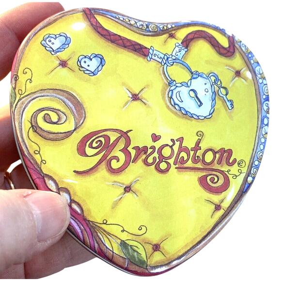 Brighton Heart Shaped Tin Jewelry Keepsake Gift Box Collectible Metal Container - Picture 5 of 6